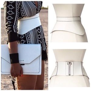 Embossed Zip Corset Waist Belt